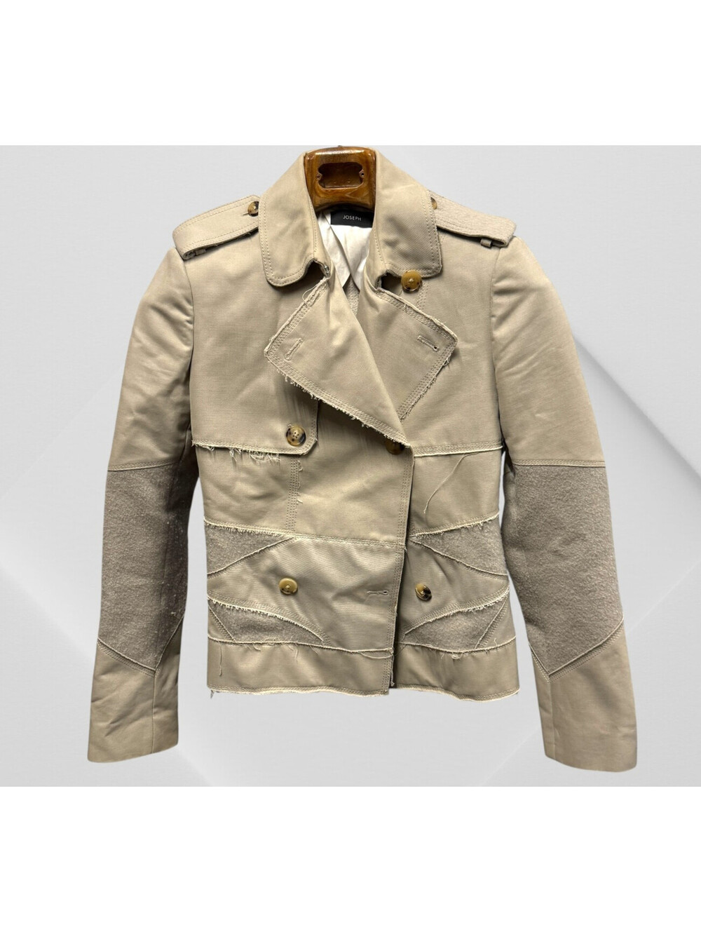 Trench coat Joseph Beige size 36 FR in wool Cotton Double Breasted 36 XS